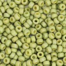 Miyuki rocailles Perlen 8/0 - Opaque glazed frosted rainbow olive green 8-4697